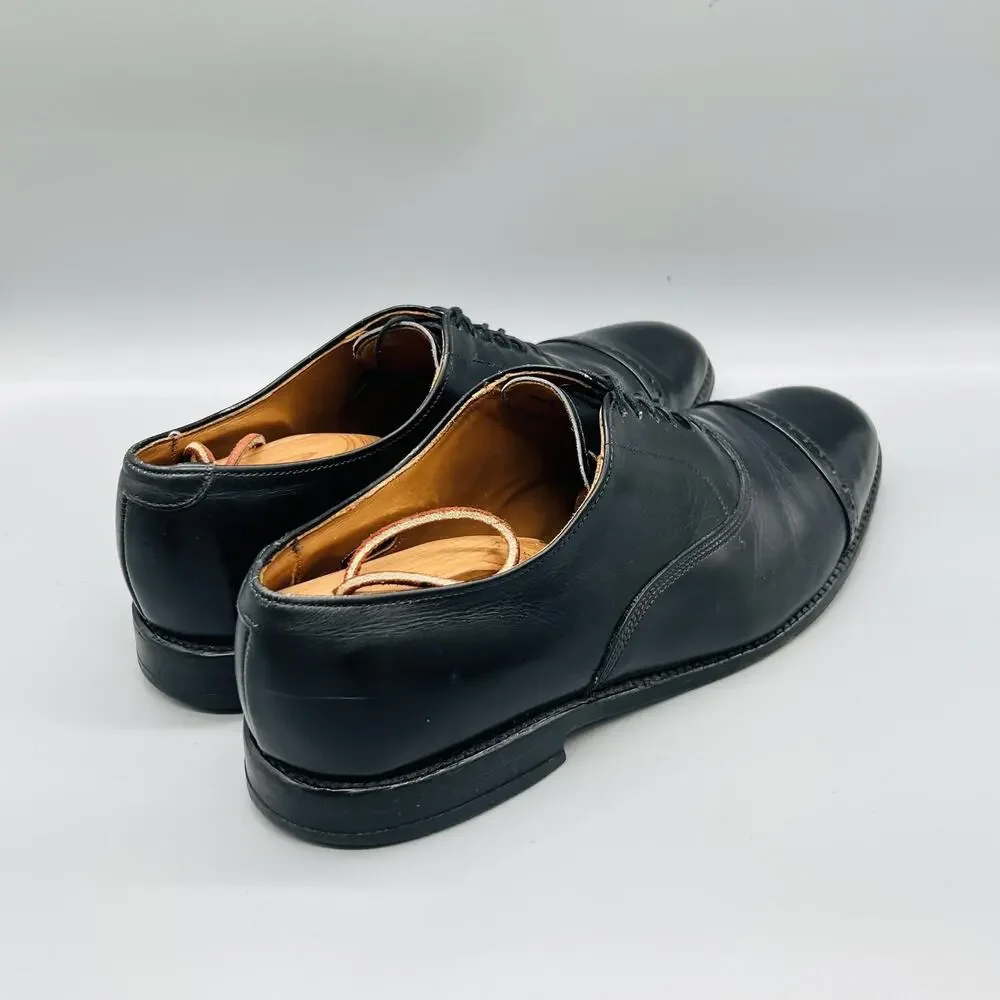 Allen Edmonds Shoes Mens 10.5 Black Leather Byron Cap Toe Oxford Dress Classic